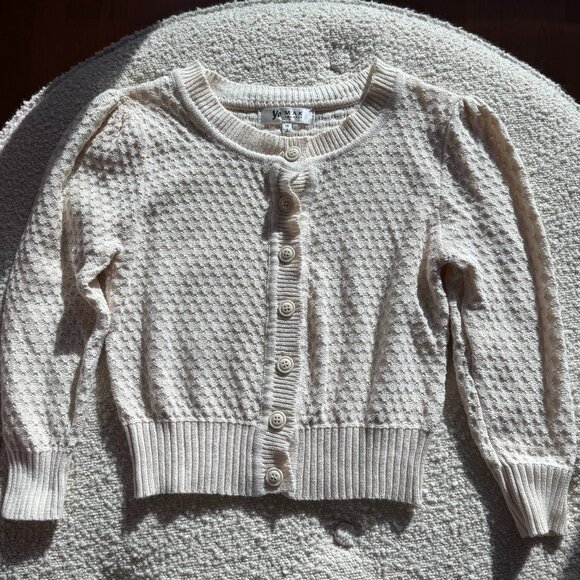 NWT Classic Waffle Knit Cardigan - Cream - Picture 1 of 6